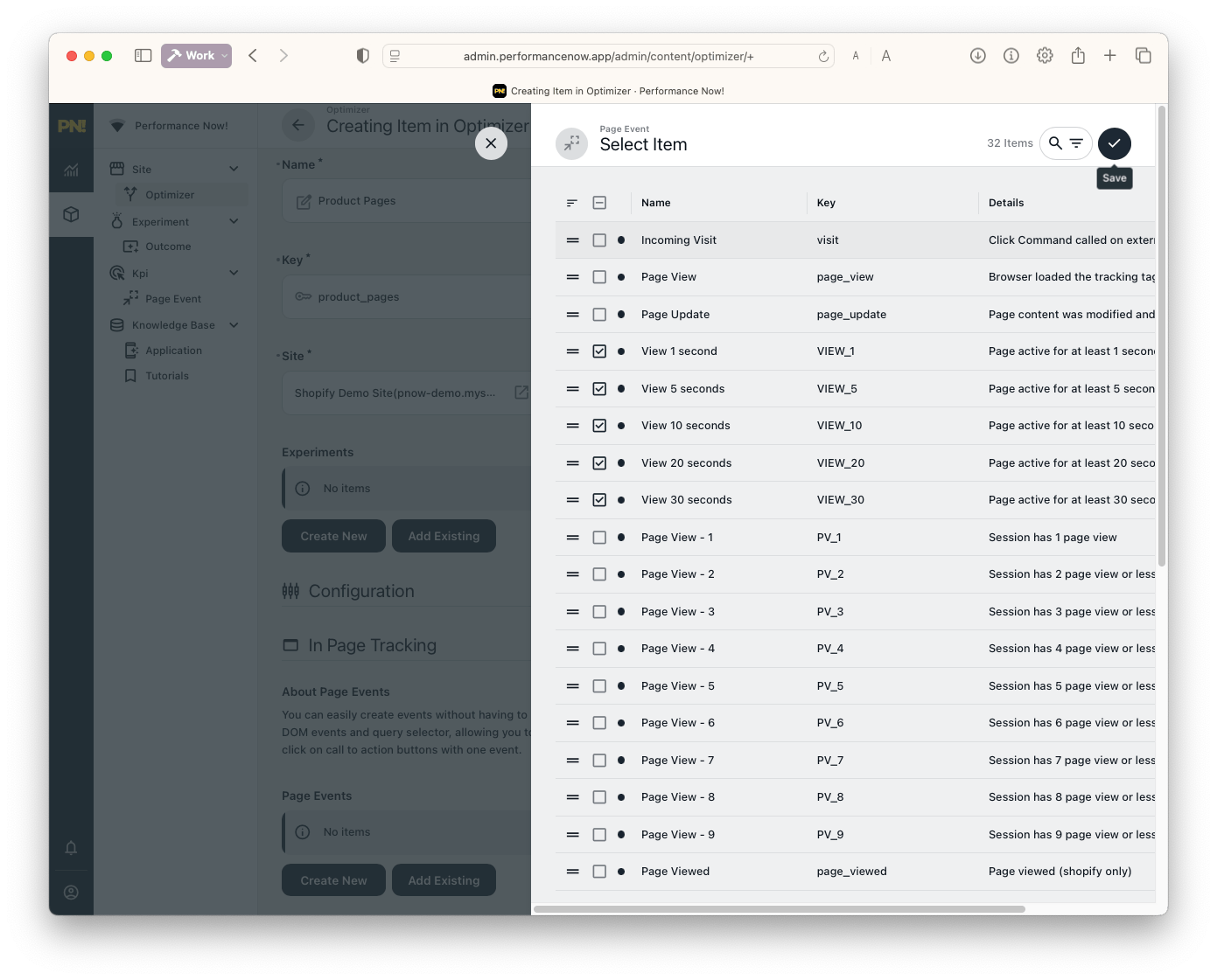 Add In-Page Events