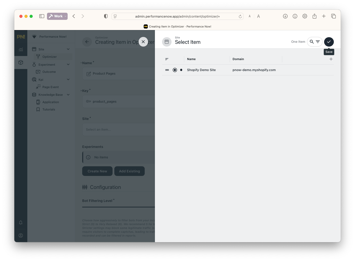 Link optimizer to site