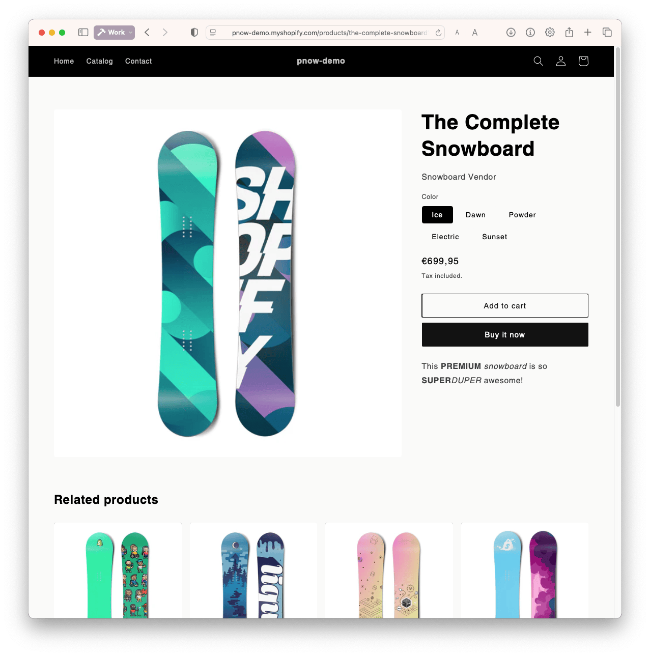 Example product page